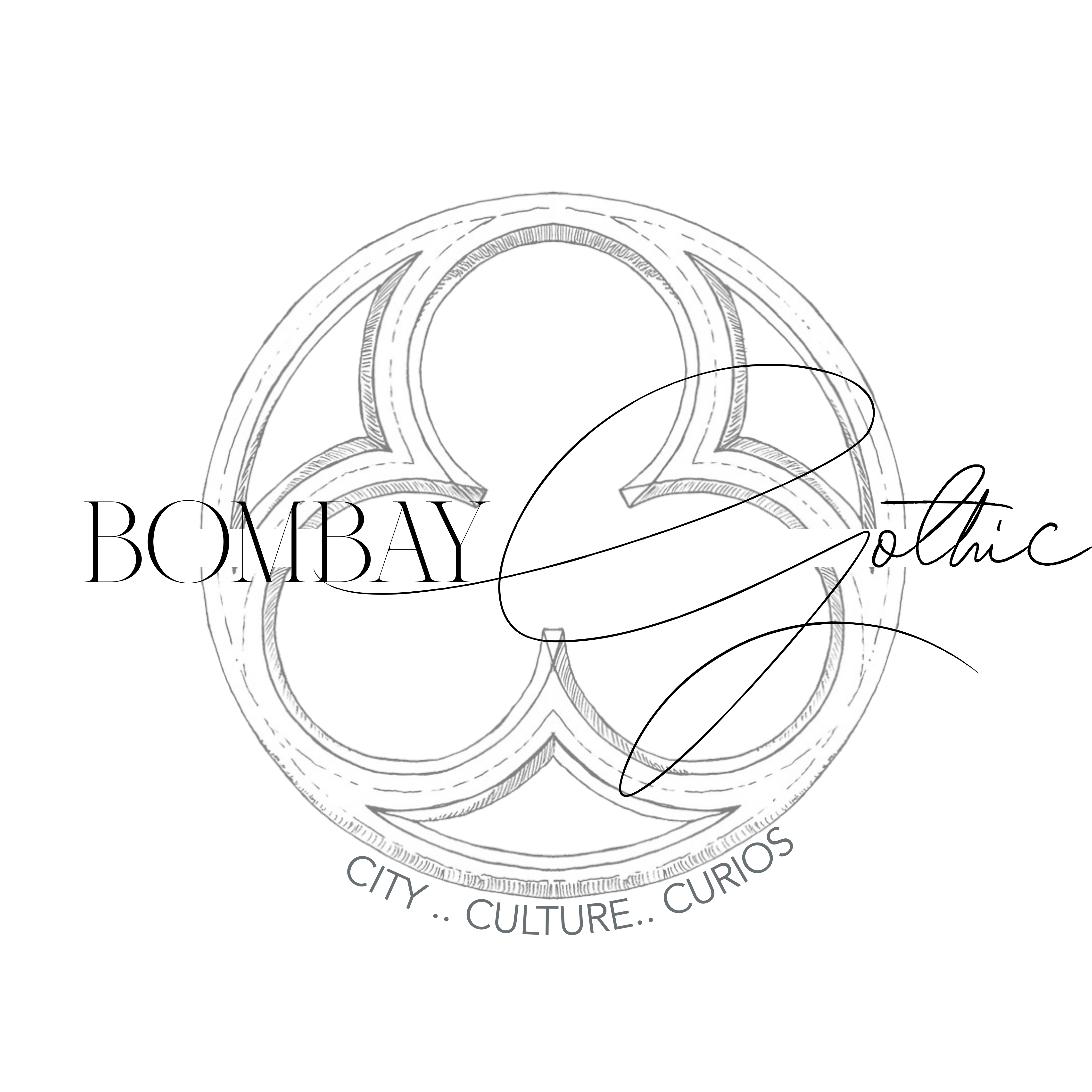 Bombay Gothic Black and White Logo